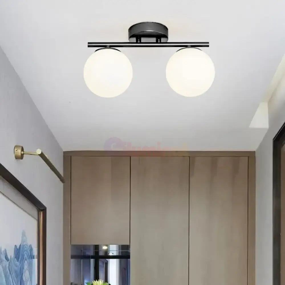 Lustra Abajur MAT Nordic Black 2xE27 DN117-2/BK NEAGRA / ABAJUR Chandeliers