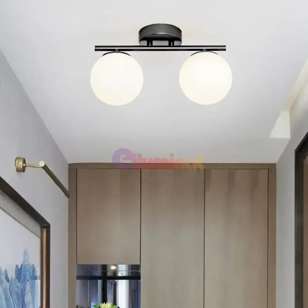 Lustra Abajur MAT Nordic Black 2xE27 DN117-2/BK NEAGRA / ABAJUR Chandeliers