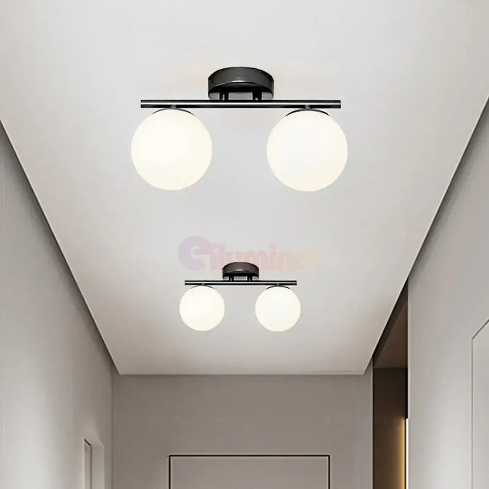 Lustra Abajur MAT Nordic Black 2xE27 DN117-2/BK NEAGRA / ABAJUR Chandeliers