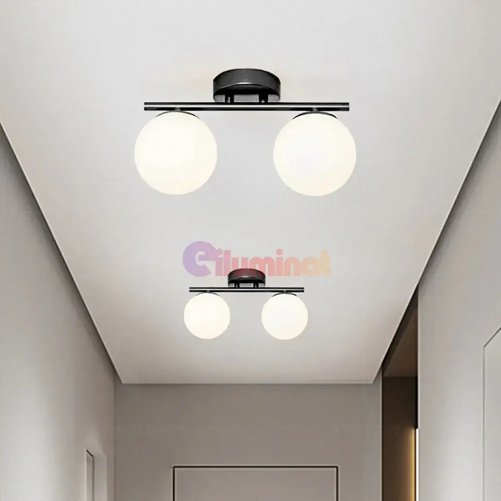 Lustra Abajur MAT Nordic Black 2xE27 DN117-2/BK NEAGRA / ABAJUR Chandeliers