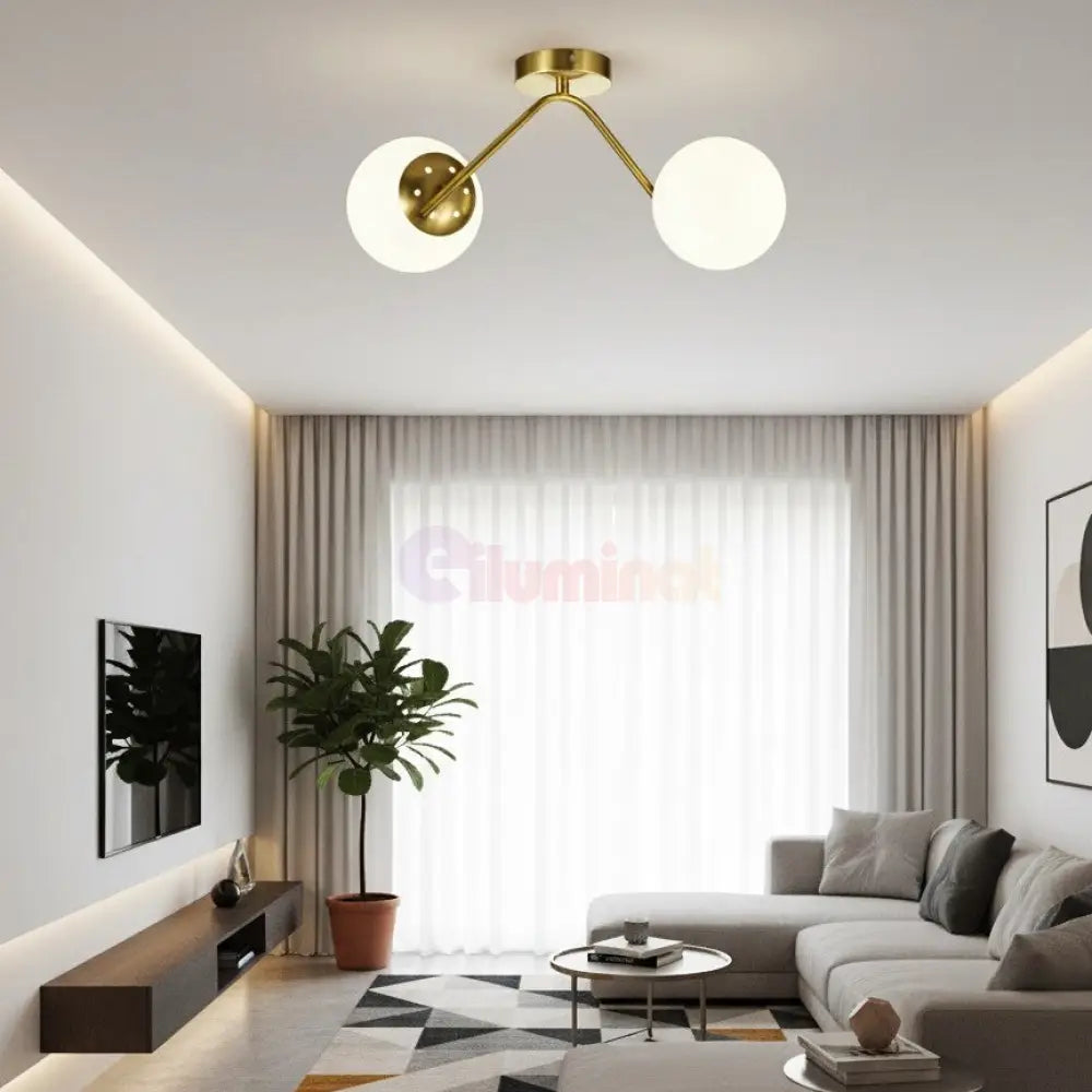 Lustra Abajur MAT Nordic Scale GOLD 2xE27 AURIE / ABAJUR Chandeliers