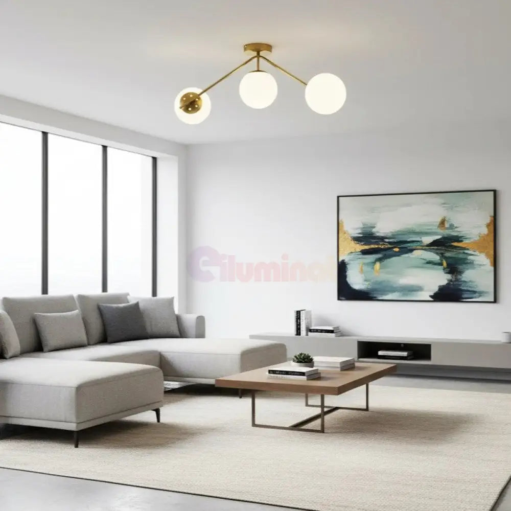 Lustra Abajur MAT Nordic Scale GOLD 3xE27 AURIE / ABAJUR Chandeliers