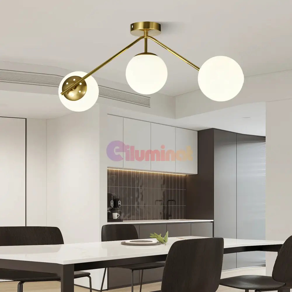 Lustra Abajur MAT Nordic Scale GOLD 3xE27 AURIE / ABAJUR Chandeliers