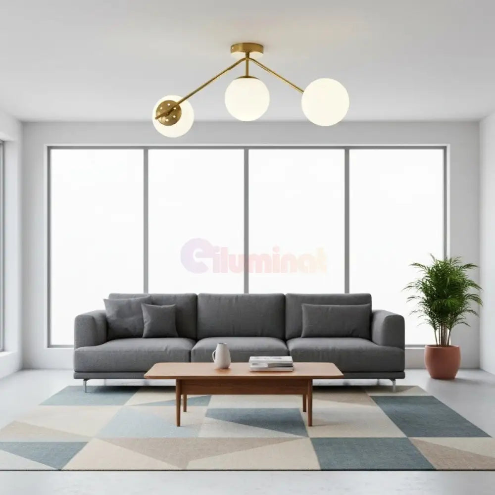 Lustra Abajur MAT Nordic Scale GOLD 3xE27 AURIE / ABAJUR Chandeliers