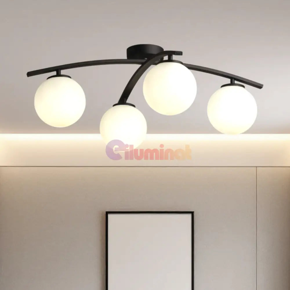 Lustra Abajur 4xE27 MAT BLACK - DM 2601/4 NEAGRA / ABAJUR Chandeliers