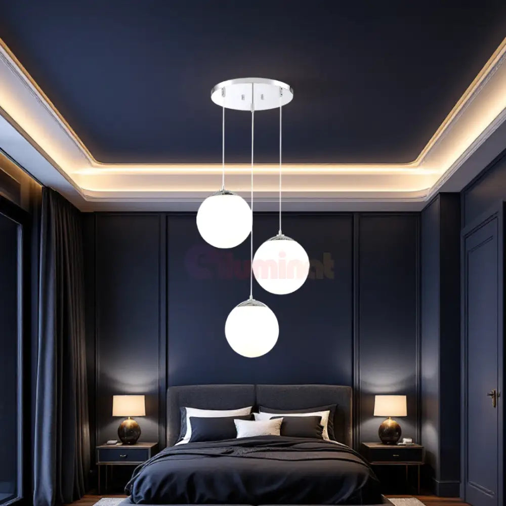 Lustra Abajur Mat SILVER LUXURY STAIRCASE 3XE27 ARGINTIE / ABAJUR Chandeliers
