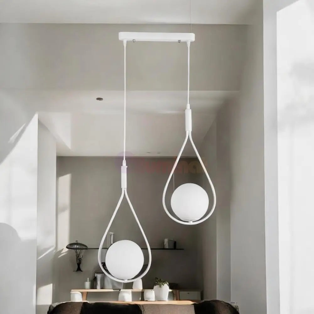 Lustra Abajur Mat White Tears 2xE14 ALBA / ABAJUR Chandeliers