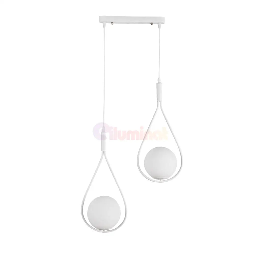 Lustra Abajur Mat White Tears 2xE14 ALBA / ABAJUR Chandeliers