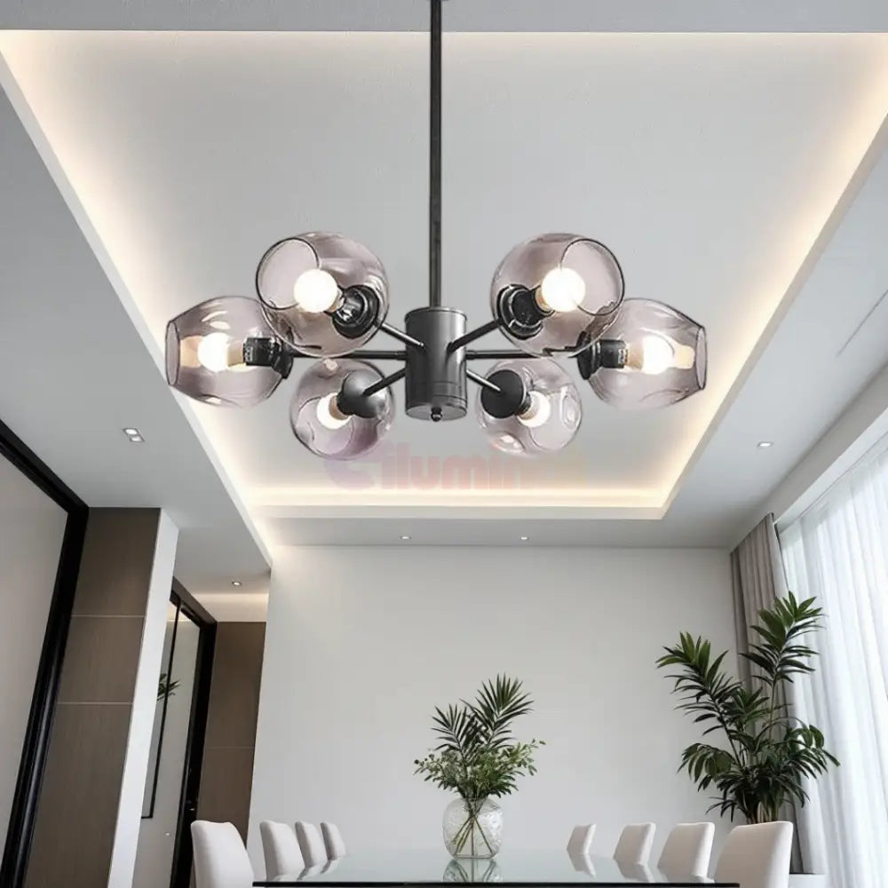 Lustra Abajur Reglabila 6xE27 Umbrava - 6035-6 NEAGRA / ABAJUR Chandeliers