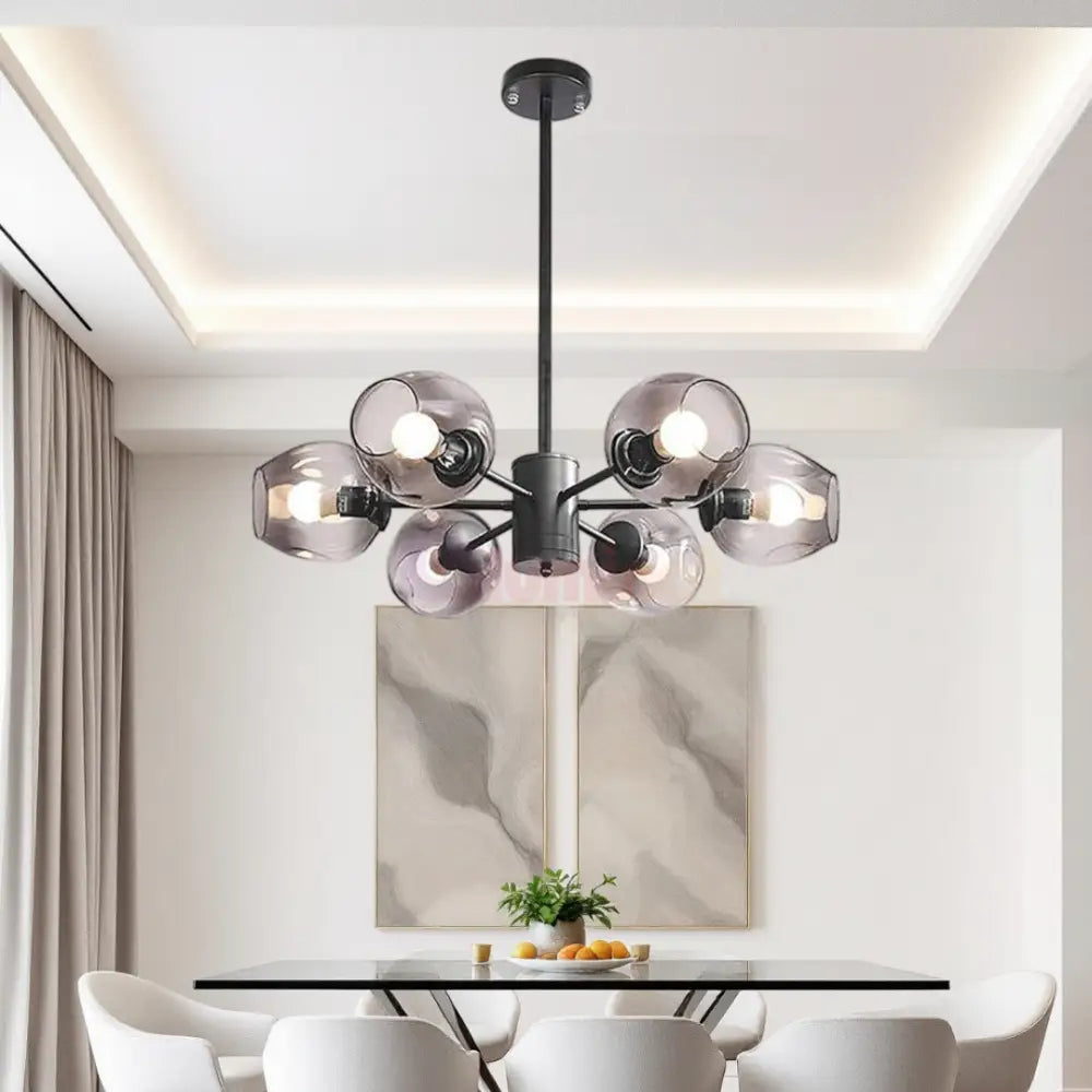 Lustra Abajur Reglabila 6xE27 Umbrava - 6035-6 NEAGRA / ABAJUR Chandeliers