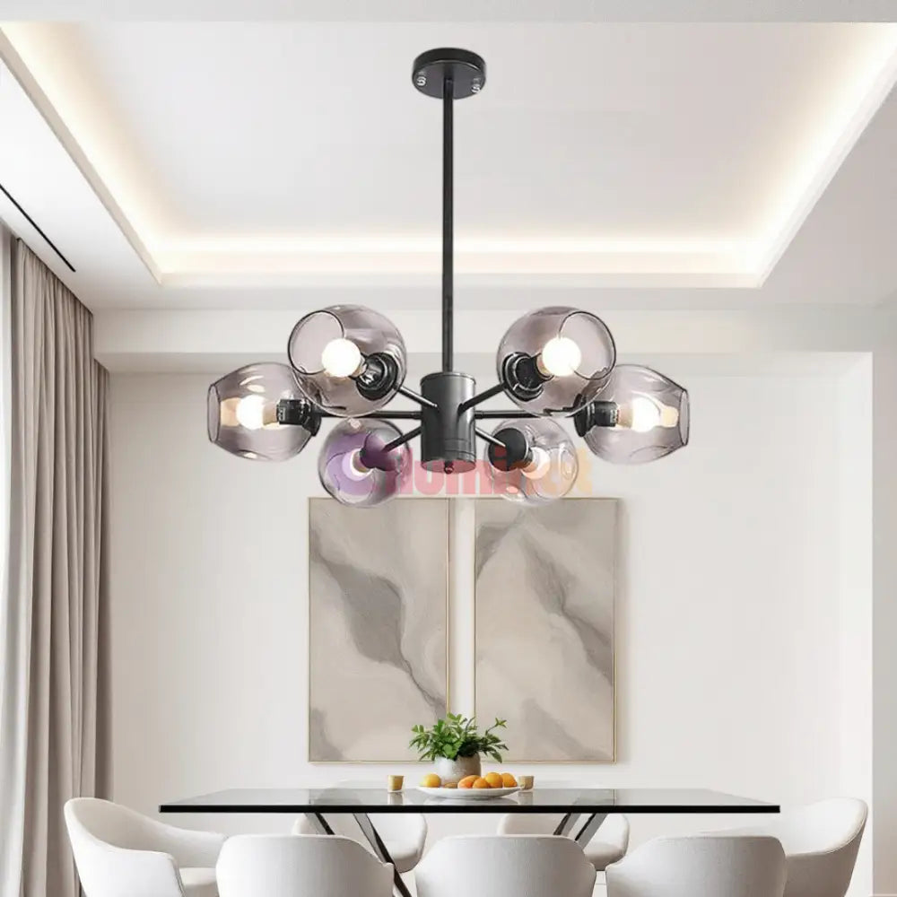 Lustra Abajur Reglabila 6xE27 Umbrava - 6035-6 NEAGRA / ABAJUR Chandeliers