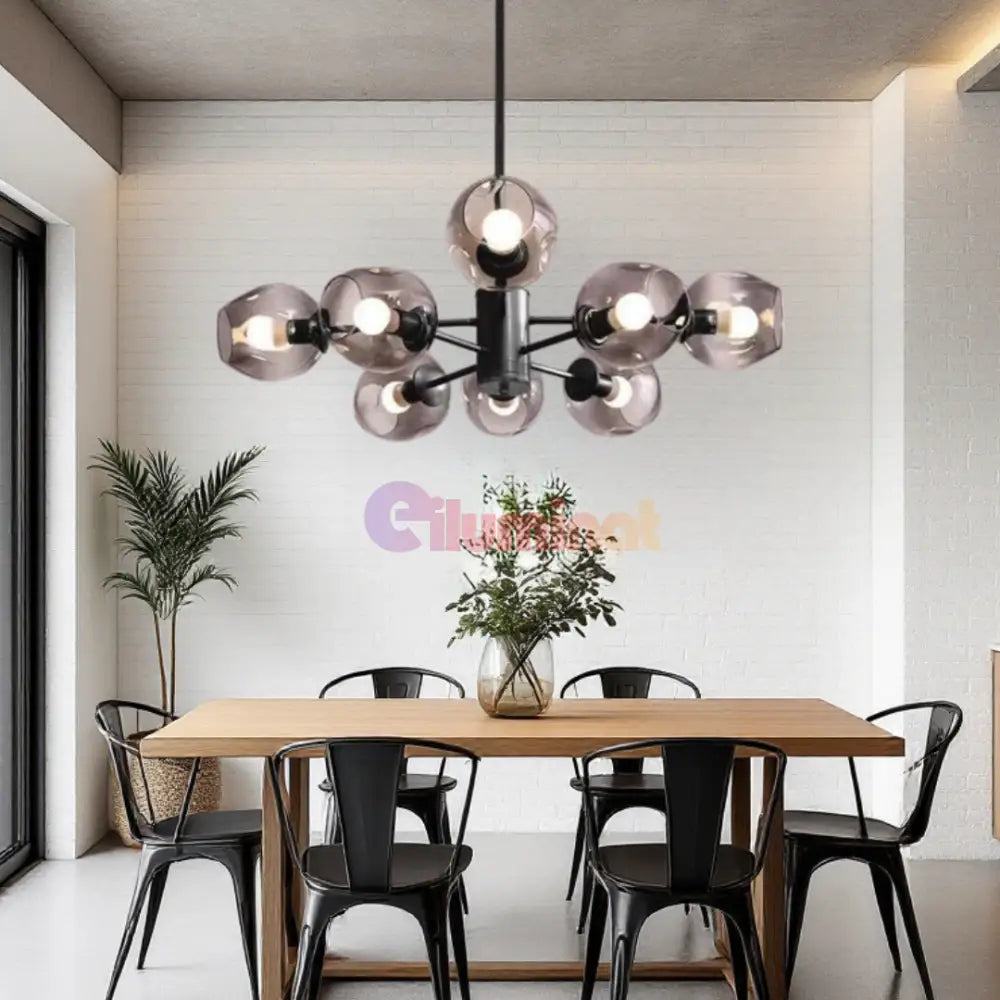 Lustra Abajur Reglabila 8xE27 Umbrava - 6035-8 NEAGRA / ABAJUR Chandeliers