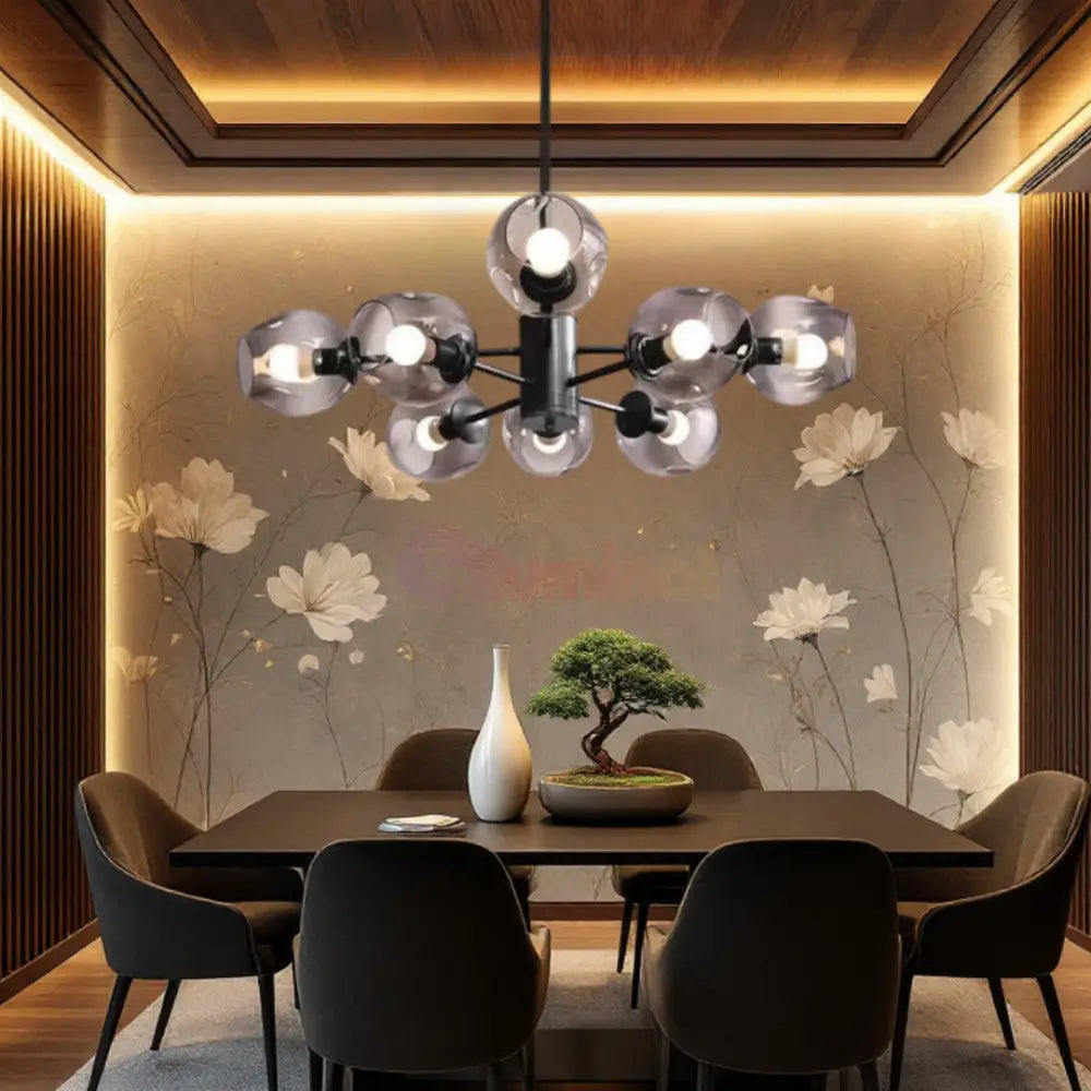 Lustra Abajur Reglabila 8xE27 Umbrava - 6035-8 NEAGRA / ABAJUR Chandeliers