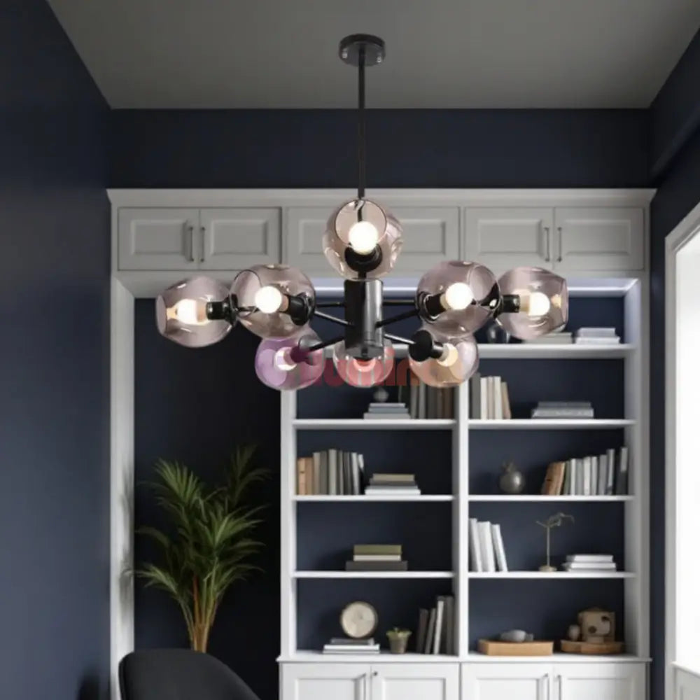 Lustra Abajur Reglabila 8xE27 Umbrava - 6035-8 NEAGRA / ABAJUR Chandeliers