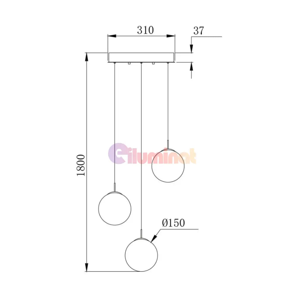 Lustra Abajur Suspendata 3xG9 White ALBA / ABAJUR Chandeliers