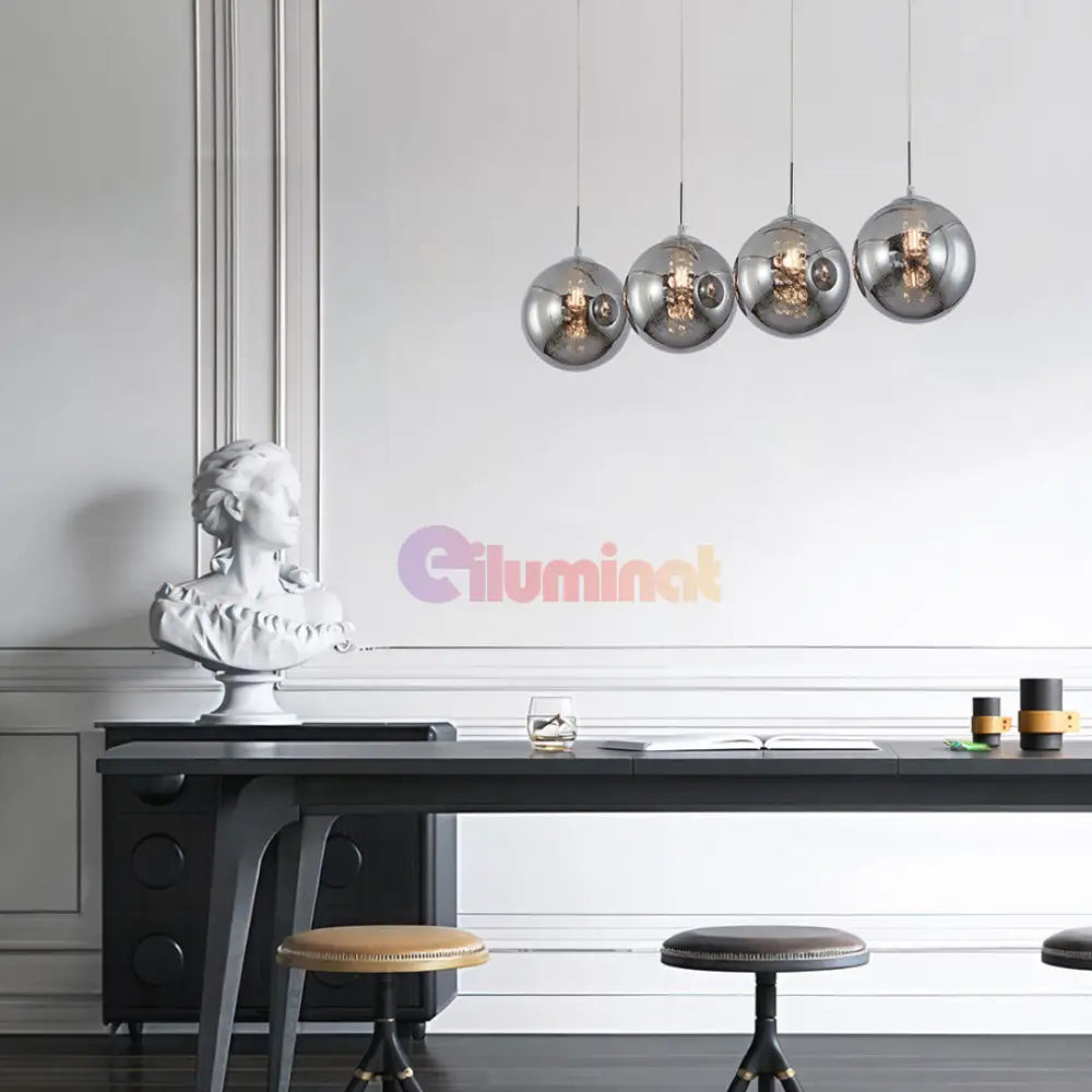 Lustra Abajur Suspendata 4xG9 Chrome ARGINTIE / ABAJUR Lighting Fixtures