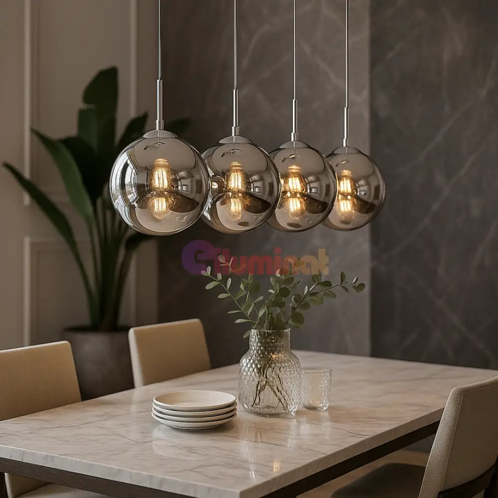 Lustra Abajur Suspendata 4xG9 Chrome ARGINTIE / ABAJUR Lighting Fixtures