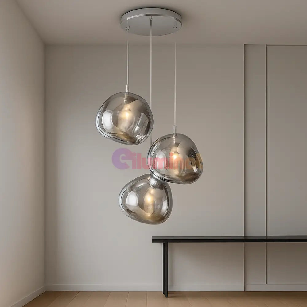 Lustra Abajur Suspendata Chrome Orbs 3xE27 AURIE / SUSPENDATE Lighting Fixtures