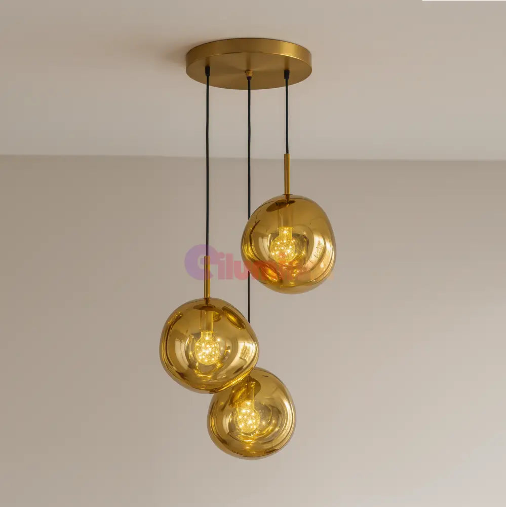 Lustra Abajur Suspendata Golden Orbs 3xE27 AURIE / SUSPENDATE Lighting Fixtures