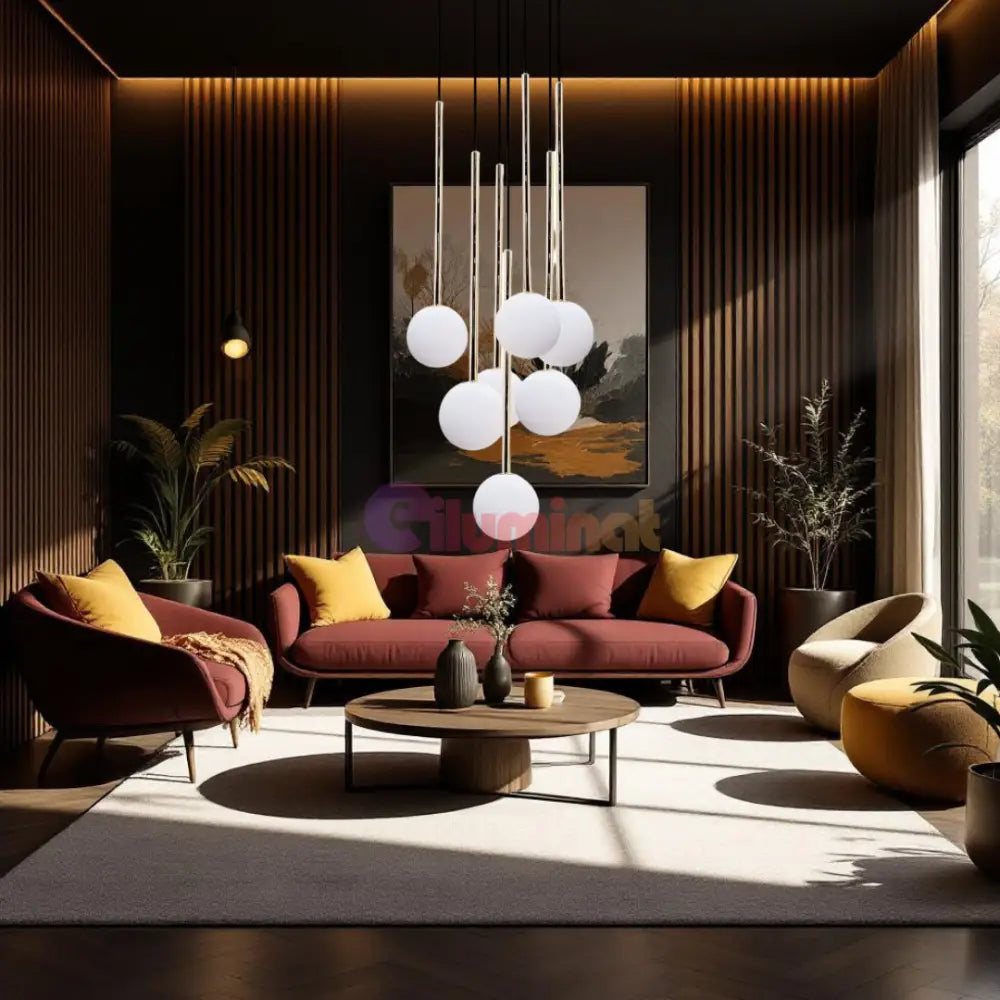 Lustra Abajur 7xG9 Black Nuvon NEAGRA / ABAJUR Chandeliers