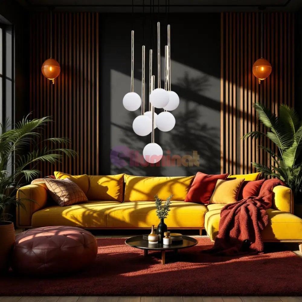 Lustra Abajur 7xG9 Black Nuvon NEAGRA / ABAJUR Chandeliers