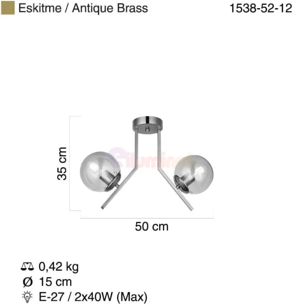 Lustra Abajur Transparent Aplicata 2Xe27 Mx412-2 Chandeliers