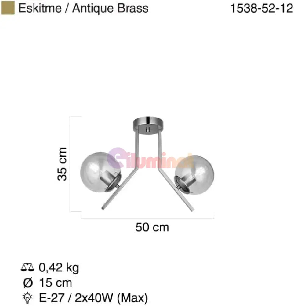 Lustra Abajur Transparent Aplicata 2Xe27 Mx412-2 Chandeliers