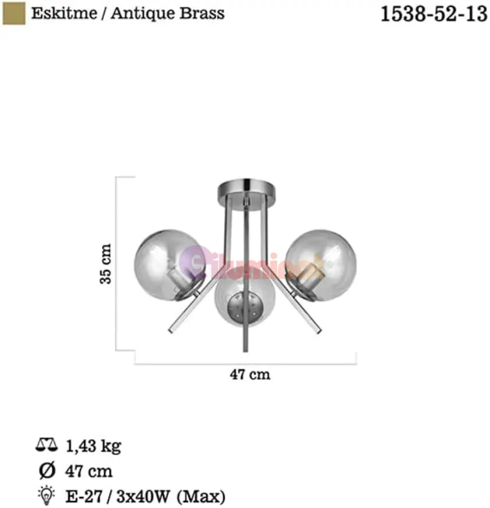 Lustra Abajur Transparent Aplicata 3Xe27 Mx412-3 Chandeliers