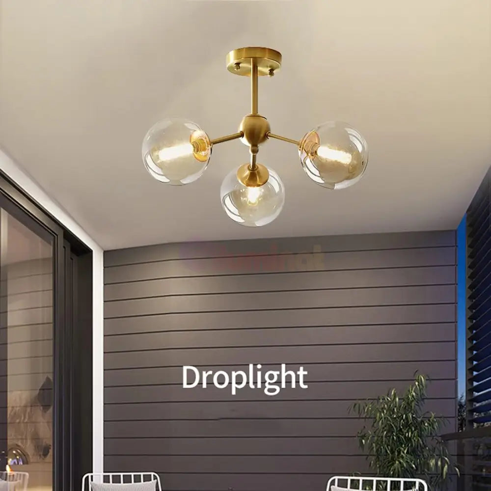 Lustra Abajur Transparent GOLD 3xE14 Mario AURIE / ABAJUR Chandeliers