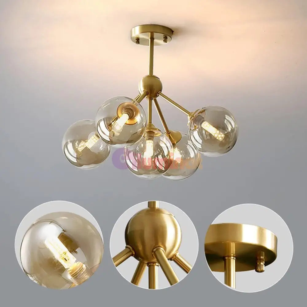 Lustra Abajur Transparent GOLD 5xE14 Mario AURIE / ABAJUR Chandeliers