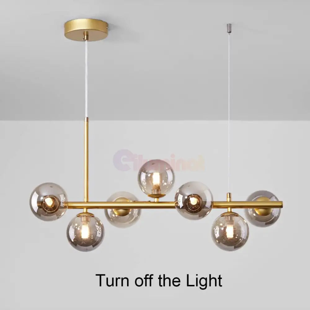 Lustra Abajur Transparent Gold Liniara 7Xe27 C8323/7Gd Chandeliers