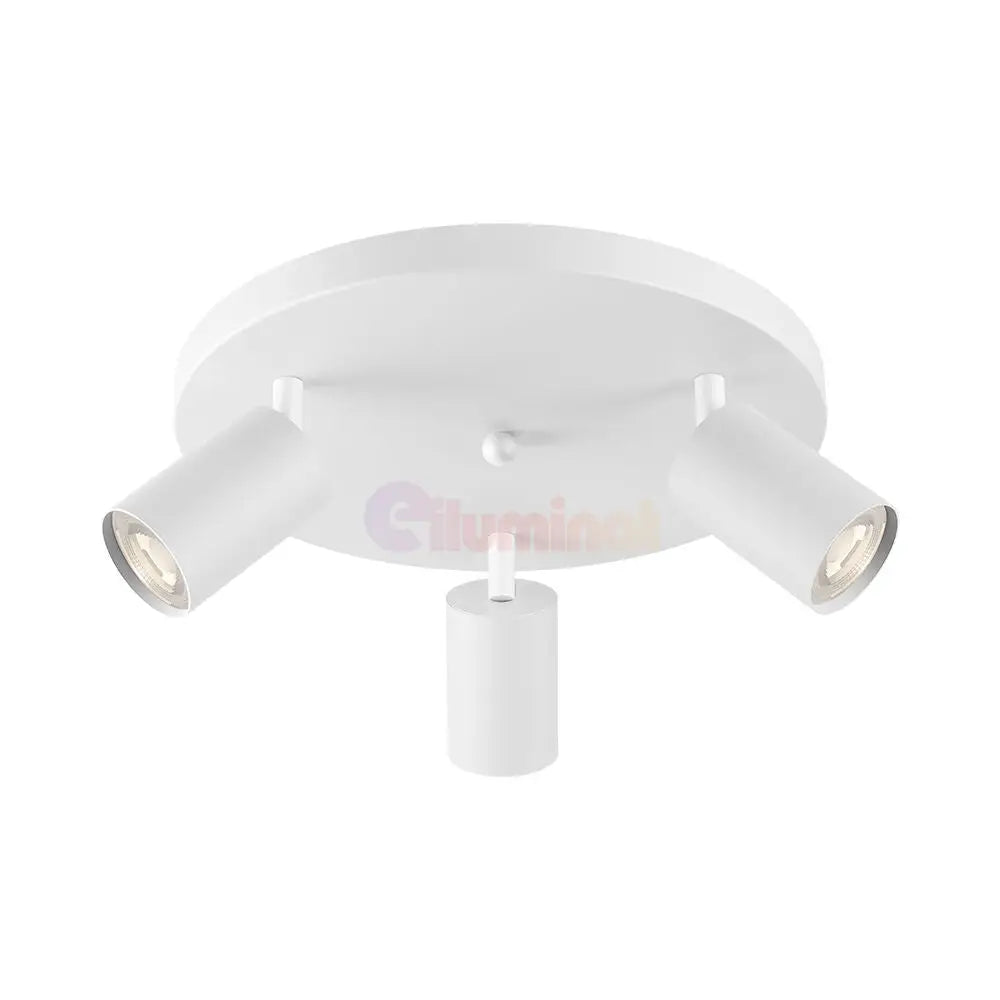 Lustra Alba cu 3 Spoturi Reglabile Suport Rotund 3xGU10 Lighting Fixtures