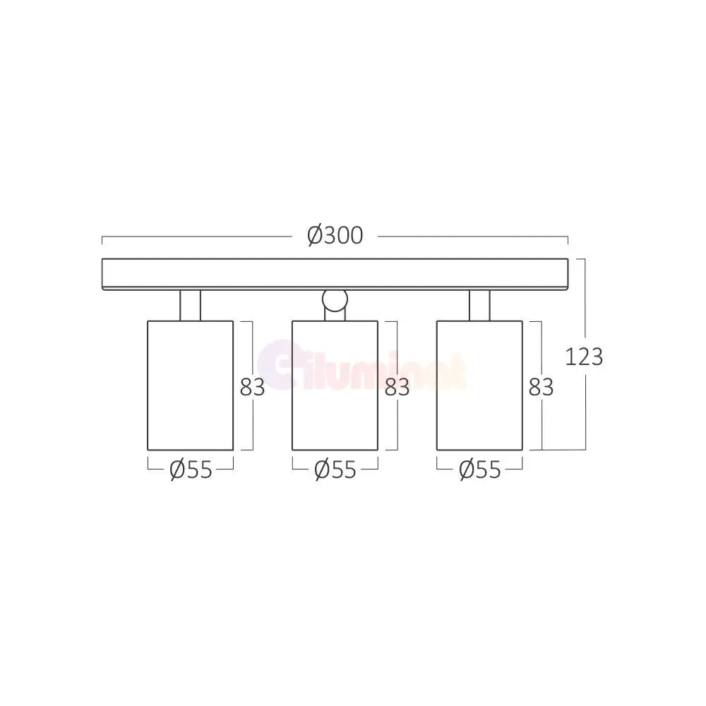 Lustra Alba cu 3 Spoturi Reglabile Suport Rotund 3xGU10 Lighting Fixtures