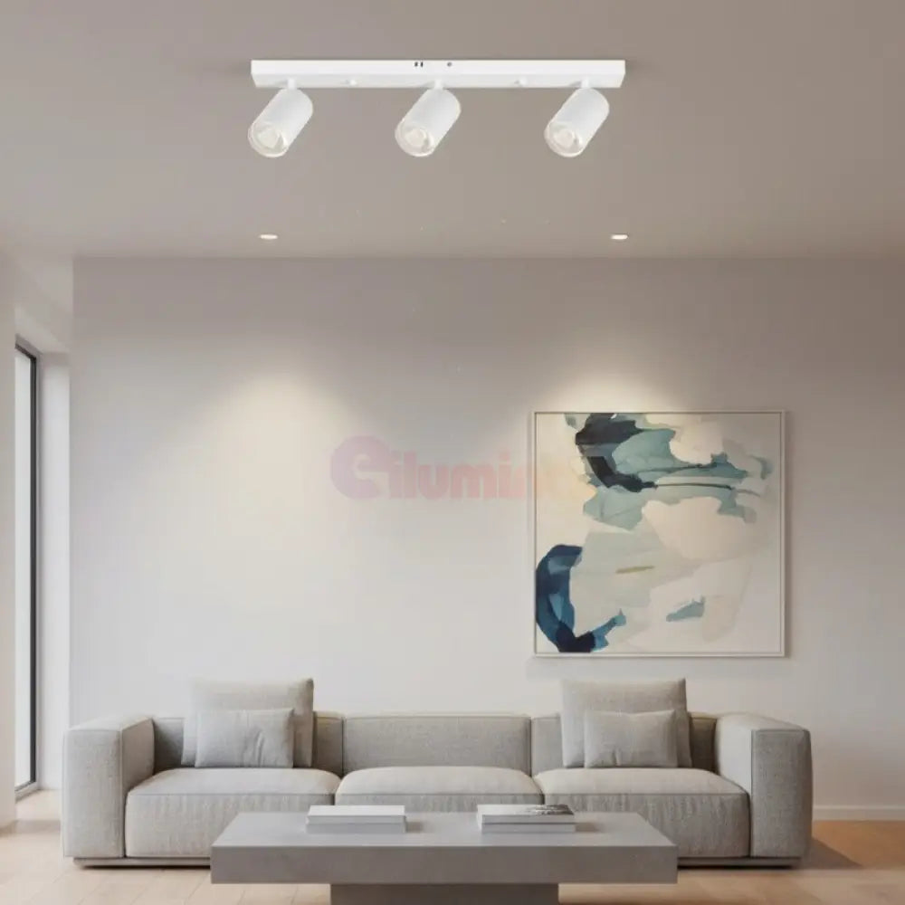 Lustra Alba Liniara cu 3 Spoturi Reglabile 3xGU10 Lighting Fixtures