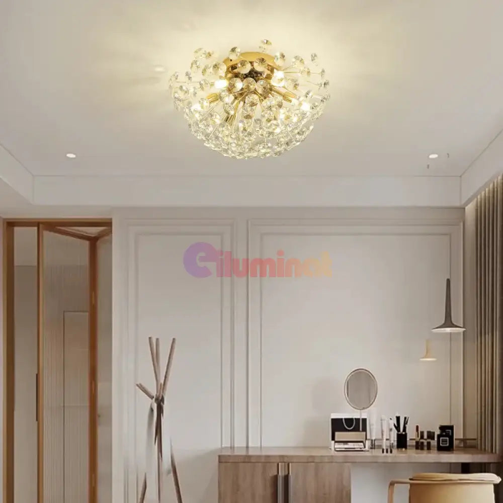 Lustra Aplicata Crystal Dandelion Gold Lighting Fixtures