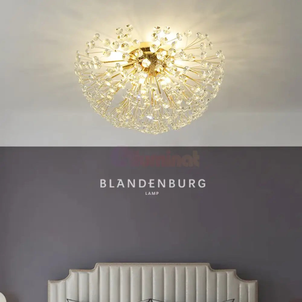 Lustra Aplicata Crystal Dandelion Gold Lighting Fixtures