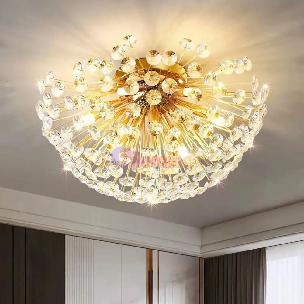 Lustra Aplicata Crystal Dandelion Gold Lighting Fixtures