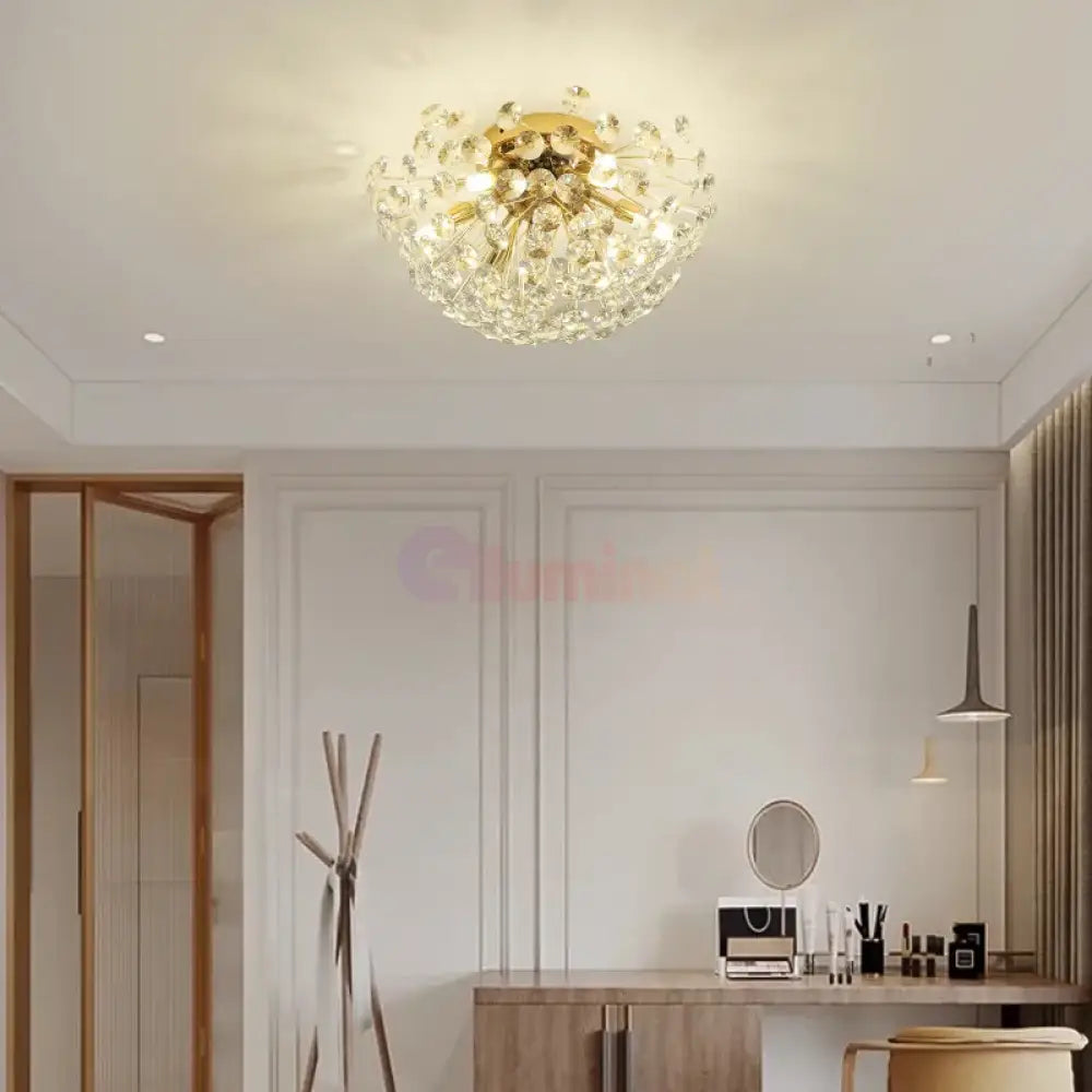 Lustra Aplicata Crystal Dandelion Gold Lighting Fixtures