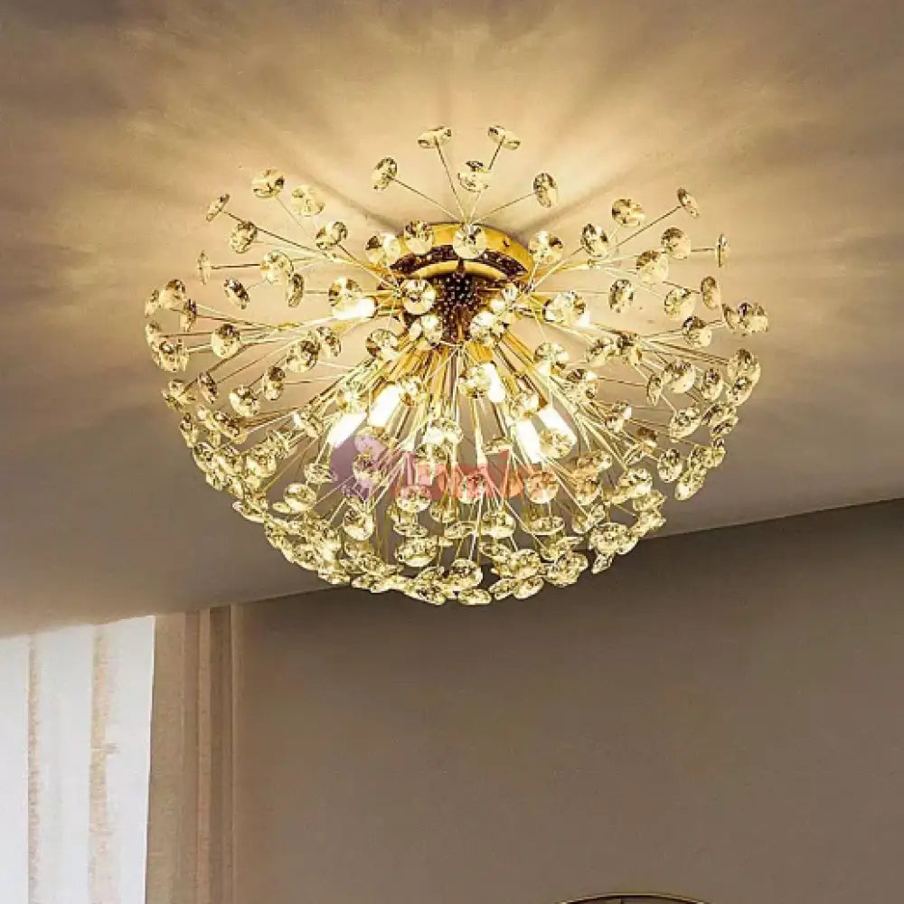 Lustra Aplicata Crystal Dandelion Gold Lighting Fixtures