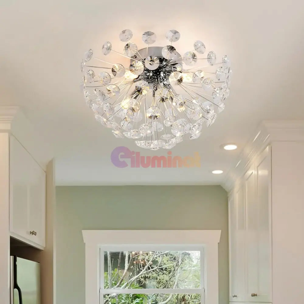 Lustra Aplicata Crystal Dandelion Silver Lighting Fixtures