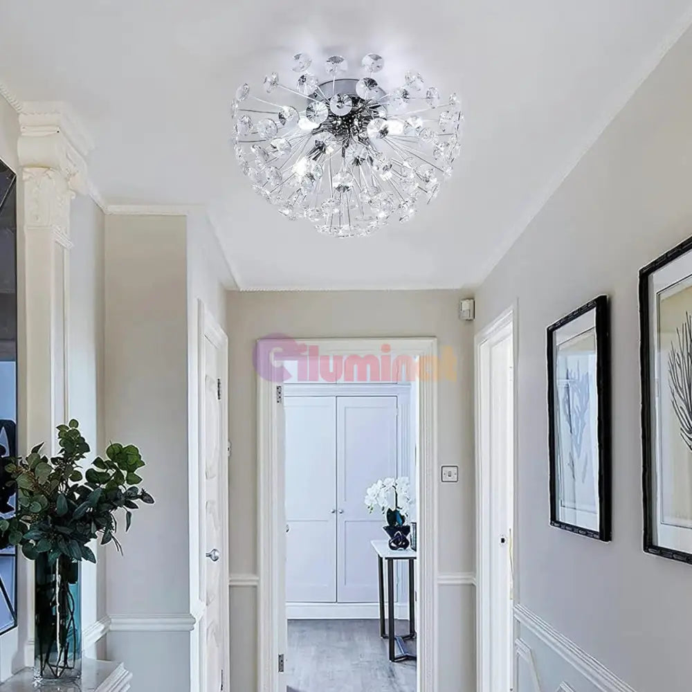 Lustra Aplicata Crystal Dandelion Silver Lighting Fixtures