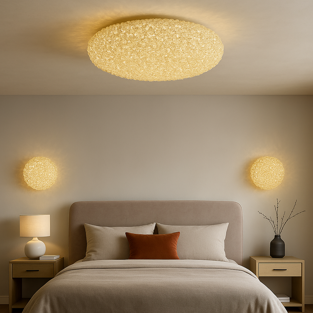 Lustra Aplicata Crystal Golden Sponge Dome Lighting Fixtures