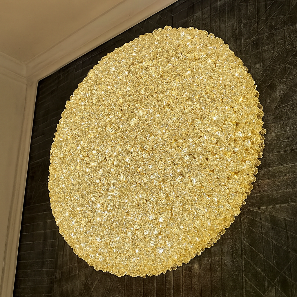 Lustra Aplicata Crystal Golden Sponge Dome Lighting Fixtures