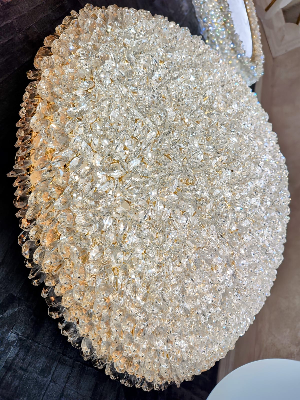 Lustra Aplicata Crystal Golden Sponge Dome Lighting Fixtures