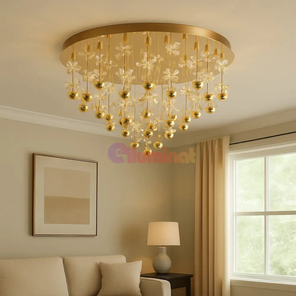 Lustra Aplicata Crystal PIANOPOLI 3 Gold Echivalent 800W AURIE / CRISTAL Lighting Fixtures
