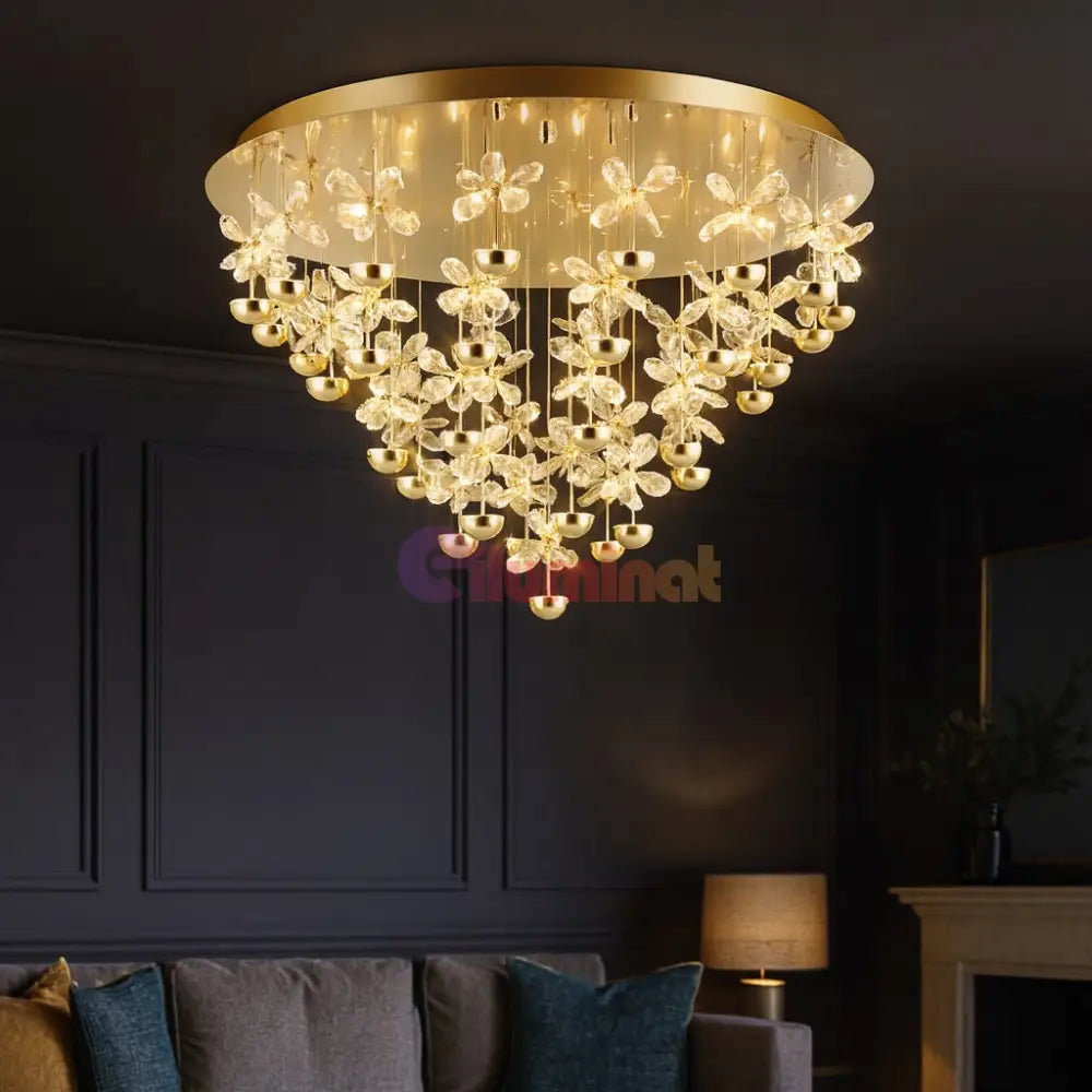 Lustra Aplicata Crystal PIANOPOLI 3 Gold Echivalent 800W AURIE / CRISTAL Lighting Fixtures