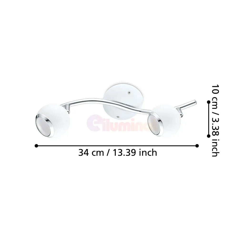 Lustra BIMEDA cu 2 Spoturi White & Silver 36CM 36.5CM Chandeliers