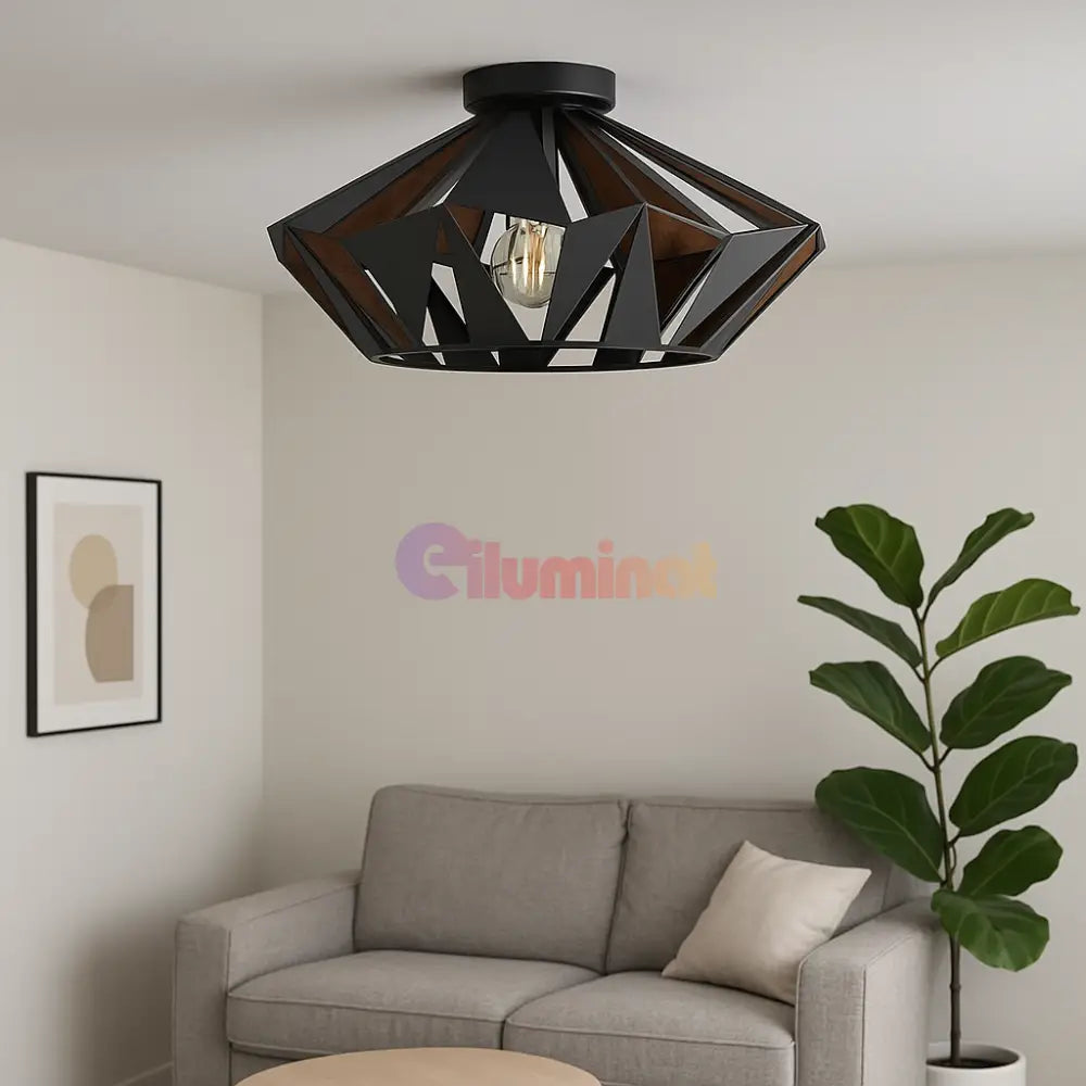 Lustra LED EGLO CARLTON 6 43399 NEAGRA / VINTAGE SI RETRO DESIGN Home & Garden