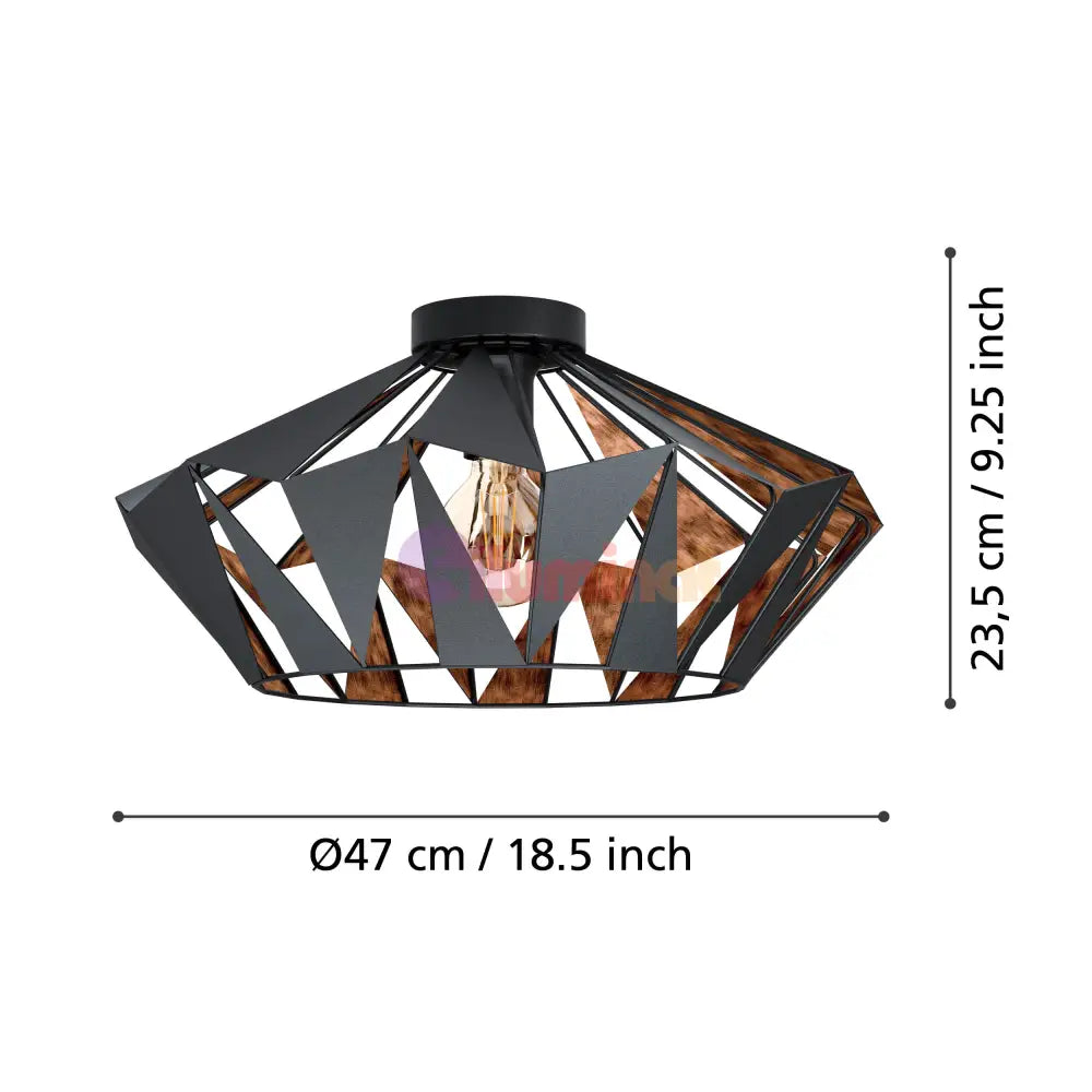 Lustra LED EGLO CARLTON 6 43399 NEAGRA / VINTAGE SI RETRO DESIGN Home & Garden