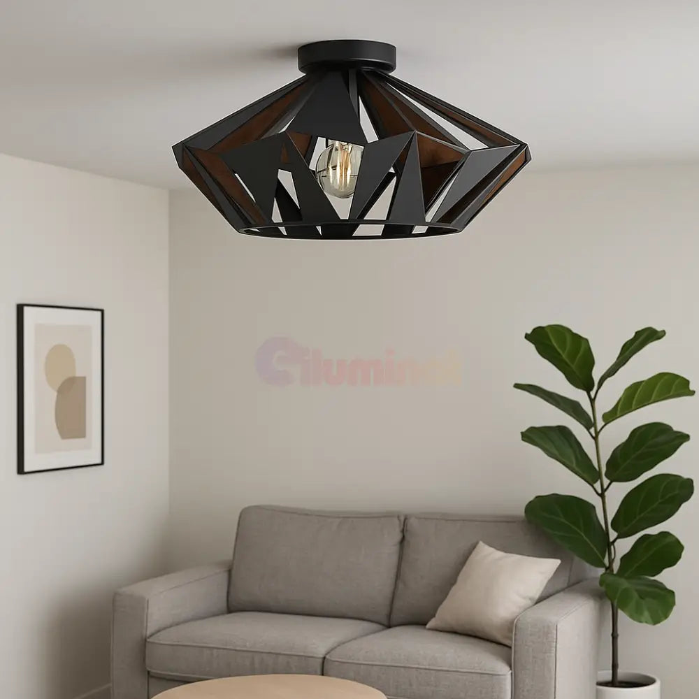 Lustra LED EGLO CARLTON 6 43399 NEAGRA / VINTAGE SI RETRO DESIGN Home & Garden